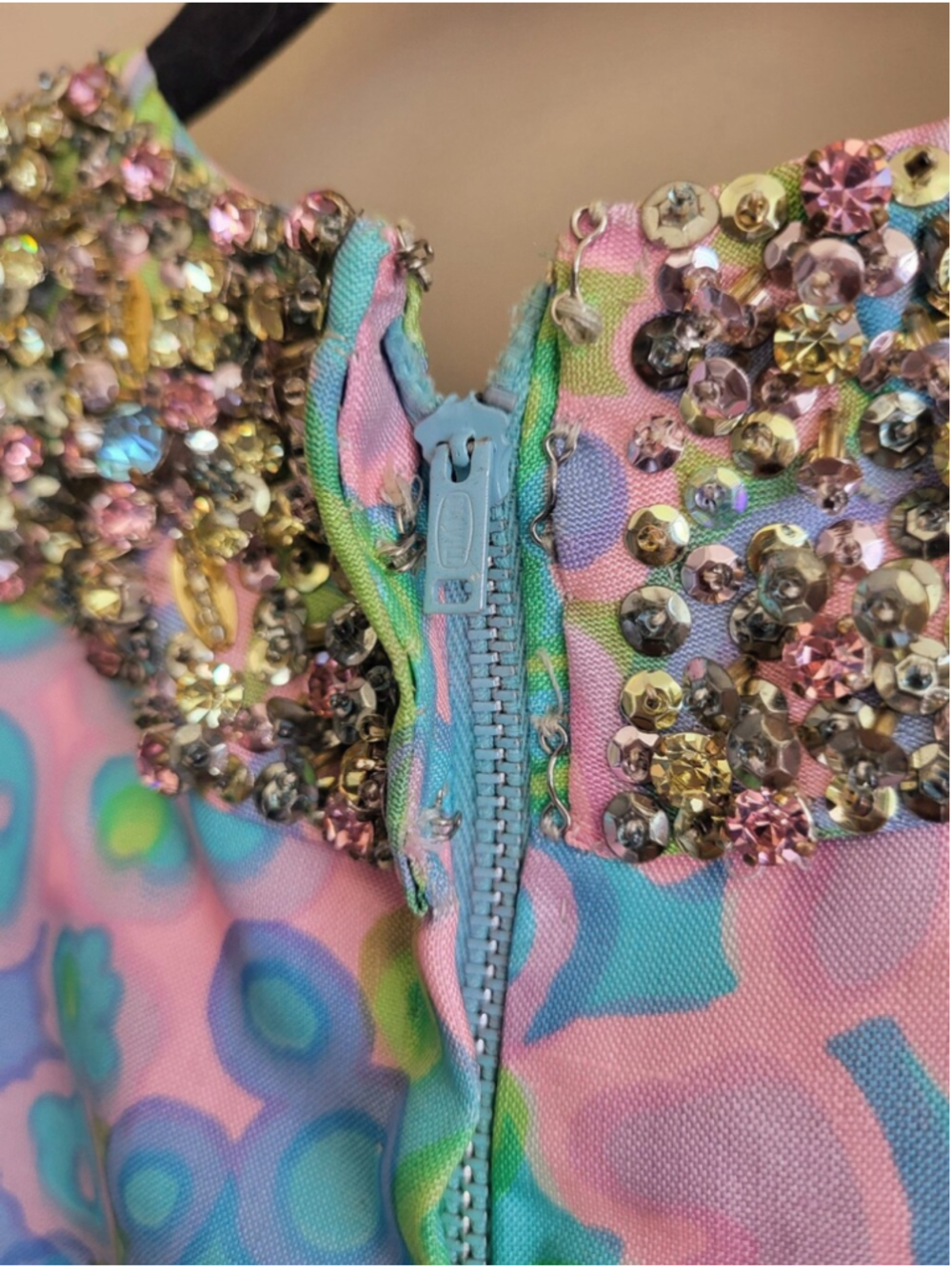 Vintage 1960s Saks Fifth Avenue Jeweled Mod Shift Dress - Picture 6 of 12